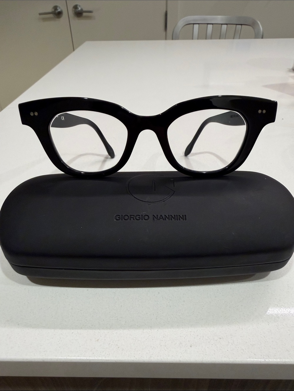 Giorgio Nannini MILVA: 110 Black Italian Cat-Eye Glasses 46-21-142 Original Case